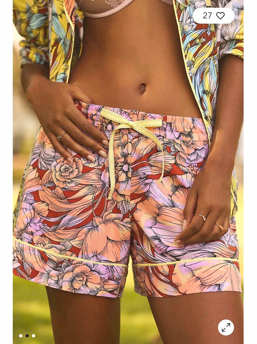 Alexandra Farmer for Anthropologie Printed Pyjama Shorts size XS